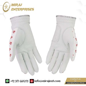 Gants durables Floral Anti-dérapant Respirant Sports en peau de mouton Gants de golf pour femmes en cuir Soft Fit Sport Grip - Product Image 5