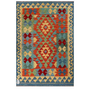Alfombra Kilim de Maimana, Afganistán, 124 x 84 cm, Decoración de Pared - Product Image 1