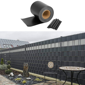 Vente en gros Installation facile Sichtschutzstreifen 450gsm 19cm * 35m avec 20 clips Clôture en ruban adhésif PVC Clôture en bande - Product Image 1