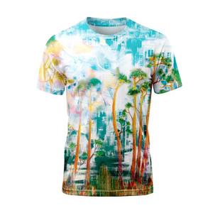 เสื้อยืดผ้าโพลีเอสเตอร์ลำลองสีพาสเทลลายผ้าเจอร์ซีย์วิธีการทอแบบไม่ทอสำหรับการพิมพ์แบบระเหิด - Product Image 2