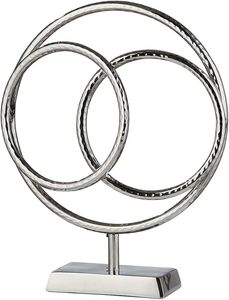 Anillos de escultura de plata Aluminio 67593 39 cm Altura Estilo nórdico Artesanía para la decoración de la pared del hogar para Navidad - Product Image 2