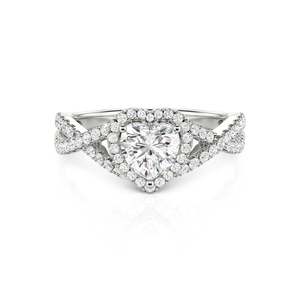 Bague de promesse Jeulia Classic Heart Twist en argent sterling avec diamant - Product Image 1