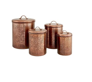 Recipiente de cobre antiguo con logotipo en relieve, contenedor de comida de Metal, tapa de acero de vidrio para centro de mesa de té de harina, calidad decorativa de exportación - Product Image 1