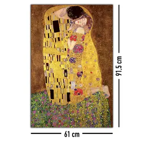 Póster 'El Beso' de Gustav Klimt, Inspirado en el Art Deco, para Decoración de Pared - Product Image 1