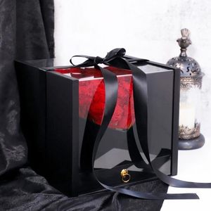 Scatola regalo a forma di cuore con 14 rose rosse e cassetto gioielli per San Valentino compleanno o anniversario 27x27x24, 5cm - Product Image 3