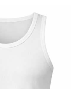 Débardeur blanc sans manches pour homme, gilet de sport uni, tissu extensible doux et respirant, idéal pour l'été, fabrication sur mesure, vente en gros - Product Image 6