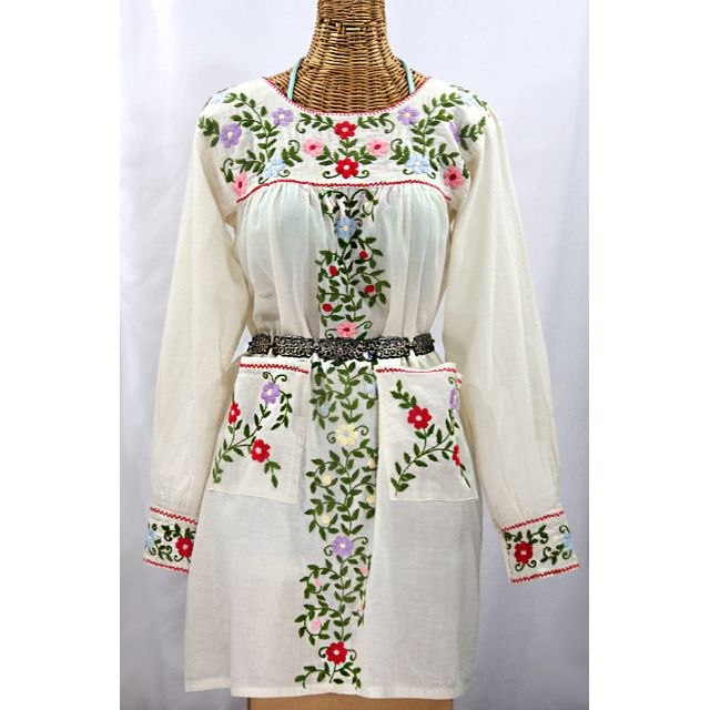 green emerald velvet dress 1920's Hungarian Hand Embroidered and Smocked Cotton Dress main image 1