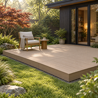 Panneaux de terrasse préfabriqués en WPC avec crochets de connexion 3,28 x 3,28 pieds pour patios résidentiels et zones autour d'une piscine de jardin