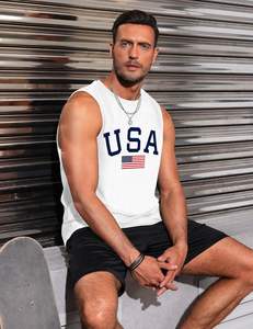 เสื้อกล้ามลายกราฟิกแขนกุดสำหรับผู้ชายเสื้อสร้างกล้ามเนื้อต้นมะพร้าวแนวฮาวายสำหรับชายหาด - Product Image 3