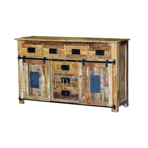 最佳质量批发客厅家具手工印度设计师木制橱柜抽屉柜来自印度