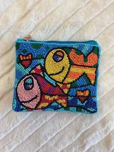 Classic Beaded Coin Purse Pearl and Diamond Beaded Make up Bag Wedding or Party Gift for Her - Product Image 3