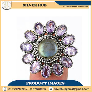 Labradorite | Kunzite พลอย925ของแข็งเงินสเตอร์ลิงแหวนเครื่องประดับขนาด10สำหรับขายในราคาที่ดีที่สุด - Product Image 4