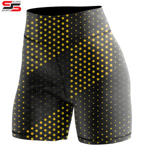 Pantalones cortos para correr de cintura alta elásticos ajustados para mujer con bolsillos internos - Product Image 3