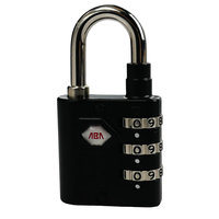ABA 107908 Cadenas à combinaison à 3 chiffres tendance en alliage de zinc et acier avec fonction à came pour usage sur porte