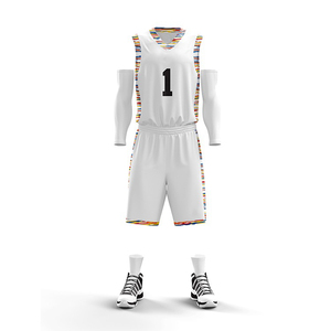 Nouveau design d'uniformes de basket-ball personnalisés avec le nom de l'équipe offre spéciale uniforme de basket-ball imprimé par transfert de chaleur à séchage rapide unisexe adulte - Product Image 1