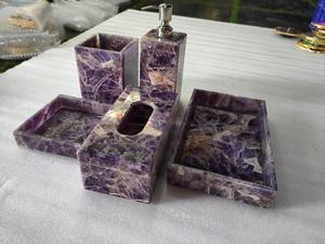 Elegant Luxury Gemstone Five-Piece <b>Bathroom</b> <b>Accessory</b> <b>Set</b> for Decorative Use - Product Image 4