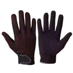 Gants d'équitation unisexes toutes saisons en cuir respirant, design à doigts complets, fermeture à cordon, couleur personnalisable, protection intégrale - Product Image 5