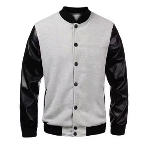 Veste de baseball streetwear avec patch en chenille personnalisé |   Veste universitaire en cuir PU avec fermeture éclair intérieure |   Vêtements d'hiver pour hommes - Product Image 1