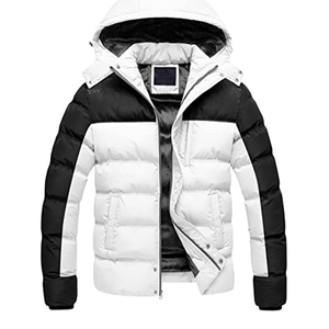 Veste d'hiver matelassée pour hommes grandes tailles - Col montant, broderie, imperméable et réversible - Product Image 1