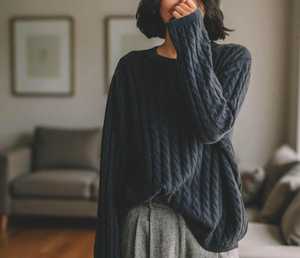 Suéter de Punto de Lana para Mujer, Diseño Personalizado OEM ODM, Fabricante de Suéteres Jacquard, Cuello Redondo, Manga Larga, Sudadera con Capucha para Invierno y Otoño - Product Image 4