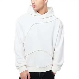 Sudadera con Capucha Personalizada de Alta Calidad, Diseño Personalizado, Corte y Costura, 100% Algodón, Sudadera con Capucha de Retazos, Sin Cordones, para Hombre - Product Image 1