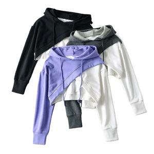OEM personnalisé meilleure vente sweat à capuche court pour femme fabricant de couleur personnalisée crop top sweat à capuche tendance pour femme - Product Image 1