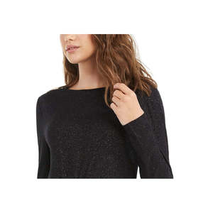 Top a costine scintillante per bambina Planet Gold con design frontale intrecciato in tessuto lavorato a maglia nero, taglia Large - Product Image 2