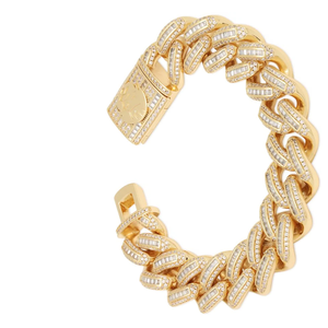 Iced Out VVS Moissanite diamond Cuban Bracelet Hip Hop Bracelet Premium Diamond Bracelet Cuban Chain Style <b>for</b> <b>Men</b> - Product Image 2