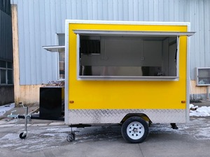 Remorque de cuisine mobile rouge 2,8 m à essieu simple, carrosserie en acier, style capsule moderne, alimentation intégrée, pour usage extérieur, restauration rapide, crème glacée, résistante à la rouille - Product Image 5