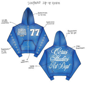 เสื้อฮู้ดดี้ทรงบ็อกซี่แบบครอป สไตล์สตรีทแวร์ ผ้าหนาพิเศษ พิมพ์ลาย ล้างสีแบบแอซิด ประดับคริสตัล ทรงโอเวอร์ไซส์ ขาดๆ สำหรับผู้ชาย - Product Image 3