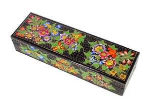 Rustic Black <b>Paper</b> Mache Pencil Box <b>Handmade</b> <b>Paper</b> Crafts - Product Image 4