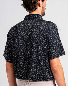 Polo de golf pour homme en polyester de haute qualité, personnalisé, imprimé de motifs de pavots, noir, avec logo personnalisé, MOQ faible - Product Image 2