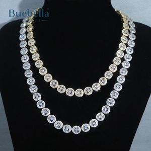Venta caliente 14K Chapado en oro 925 Plata de ley 10mm Collar de corte redondo para hombres Collar Premium - Product Image 1