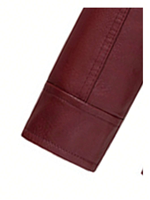 Chaqueta de Cuero Genuino de Alta Calidad para Hombre, Cuello Alto, Edición Limitada, Moda de Invierno, Bordado Personalizado, Rojo en la Parte Delantera