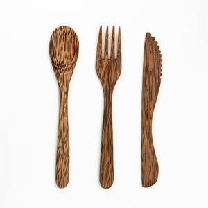 Paramètres de table de luxe ensembles de couverts en noix de coco pour les repas de fête d'événement vente chaude ensemble de couverts en bois - Product Image 1