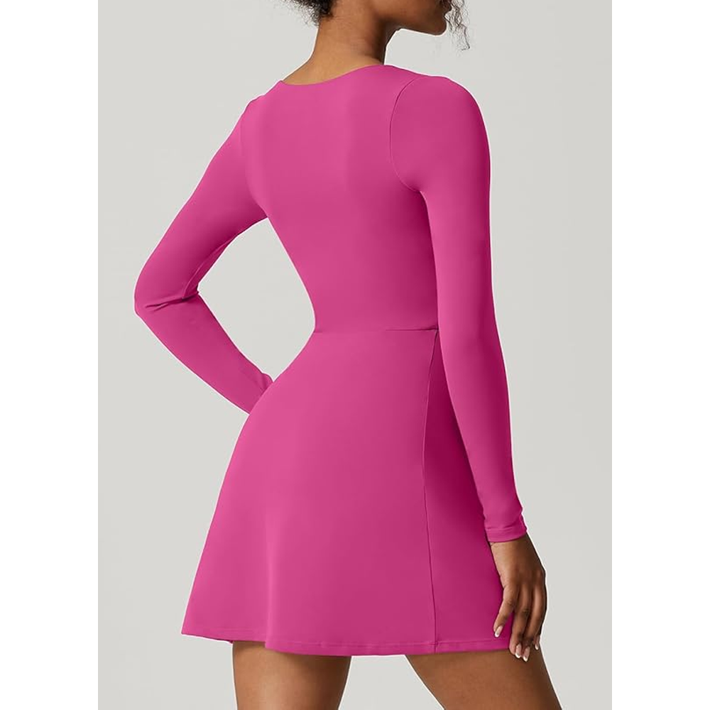 Flared Swing A-Line Waist Women 2025 Sweet and Cute Long Sleeve Square Neck  Hollow Out Summer Short Dress| Alibaba.com