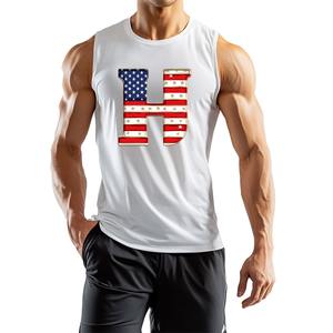 เสื้อออกกำลังกายแขนกุดพิมพ์ลายสำหรับผู้ชายเสื้อกันความชื้นรับ - Product Image 2