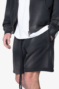 Hot Selling Custom Distressed Logo Casual wear 100% Cotton Summer Streetwear Sunfade Wash <b>Short</b> Length <b>Shorts</b> For <b>men</b> - Product Image 6