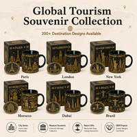 Tasses en céramique souvenirs touristiques Afrique Maroc, motif bâtiment islamique et chameau du désert, pour café et lait, personnalisables OEM ODM, vente en gros