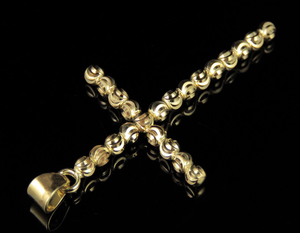 Colgante cruzado de moissanita completa de plata de ley S925 VVS Hip Hop estilo religioso oro rosa para hombres y mujeres diseño de joyería fina - Product Image 2