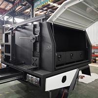 Plateau et auvent en aluminium sur mesure pour pick-up double cabine 4x4, système de rangement robuste, boîte à outils pour le camping et les activités de plein air