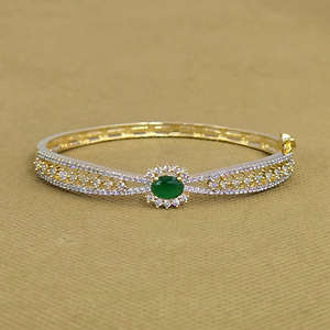 Kada que se puede abrir con rodio, 2 tonos, Zirconia cúbica incrustada, Pulseras de Moda - Product Image 4