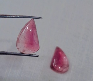 Increíble par de turmalina rosa, cabujón, fabricación de piedras preciosas sueltas para pendientes, joyería hecha a mano - Product Image 2