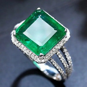 Handmade 925 Sterling <b>Silver</b> Fine Jewelry Green <b>Emerald</b> Engagement <b>Ring</b> Women Indian Weddings Wholesale Lot Jaipur Mehrajudin - Product Image 6