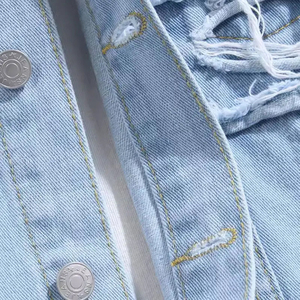 Nueva tendencia OEM Chaqueta de mezclilla para hombre hecha a medida Precio al por mayor Hombres Ropa al aire libre Chaqueta de mezclilla de talla grande rasgada - Product Image 4