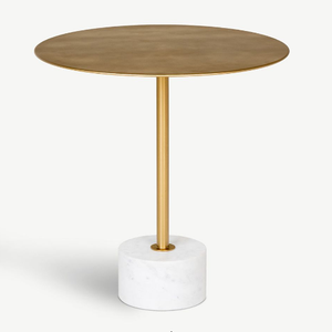 Mesa Auxiliar de Decoración para Sala de Estar con Tapa de Mármol Hecha a Mano, Venta de Fábrica, Mesa Auxiliar con Acabado Brillante, Muebles para Hoteles y Restaurantes - Product Image 4