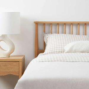 Lit Queen Size en bois massif de style moderne personnalisé de couleur naturelle pour la maison et les meubles d'hôtel - Product Image 2