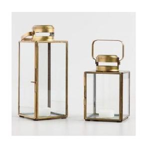 Haute qualité doré fini métal verre intérieur et extérieur bougeoir élégant suspendu lanterne Design jardin décor de noël - Product Image 1