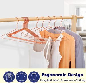 Perchas de metal de alta resistencia con aspecto de cobre con diseño multifunción antideslizante 17 "W X 8,3" H para chaquetas camisas vestidos-Marca NJ - Product Image 4