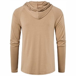 Desert Khaki Raglan <b>Hoodie</b> – Comfortable Everyday <b>Thin</b> Layer Pullover - Product Image 2